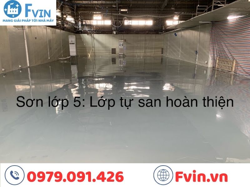 Bề mặt nền sau khi hoàn thành quy trình thi công sơn epoxy ESD