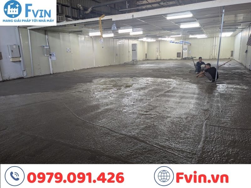 Hiện trạng nền sau khi đổ bê tông 